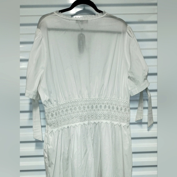 Feel Like a Goddess in our Imported Puff Sleeve Maxi Dress with Lace Insert - Picture 5 of 12